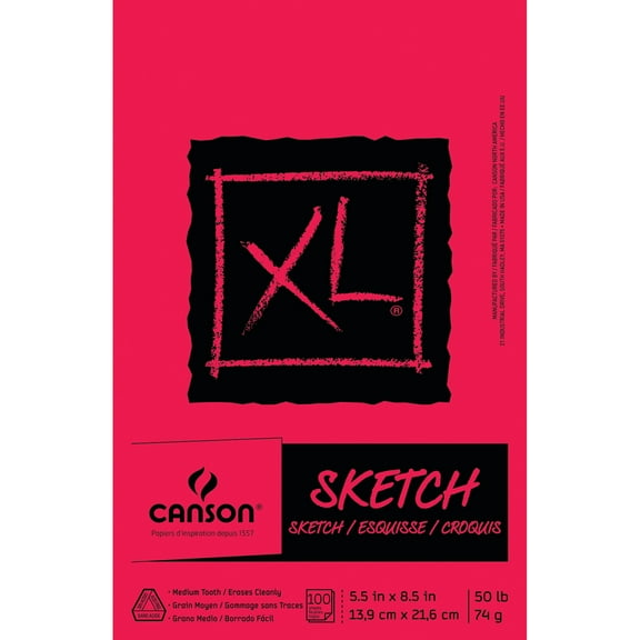 Canson XL Sketch Pad, 100 Sheets, 5.5 in x 8.5 in