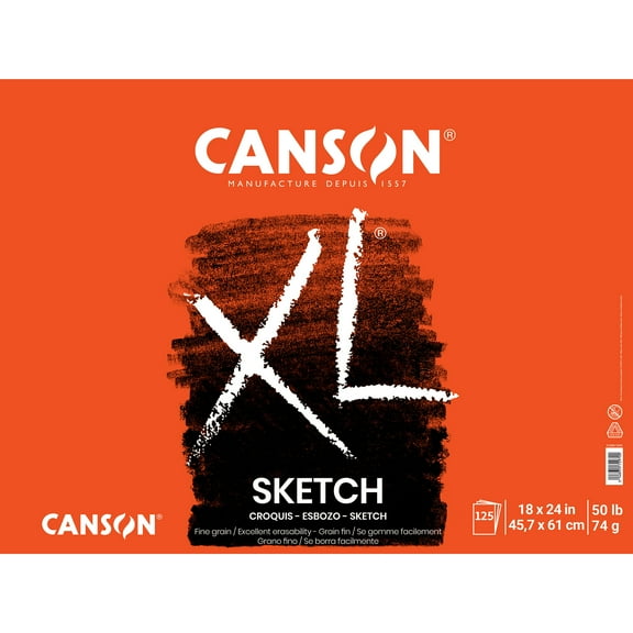 Canson XL Sketch Pad, 18 in x 24 in, 125 Sheets/Pad