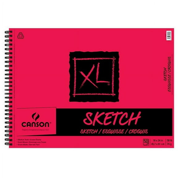 Canson XL Sketch Pad - 18" x 24", Wirebound Top, 50 Sheets