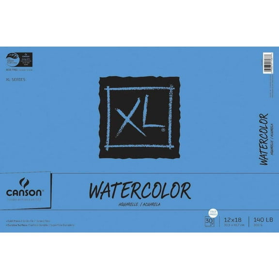 Canson XL Watercolor Pad, 30 Sheets, 12" x 18"