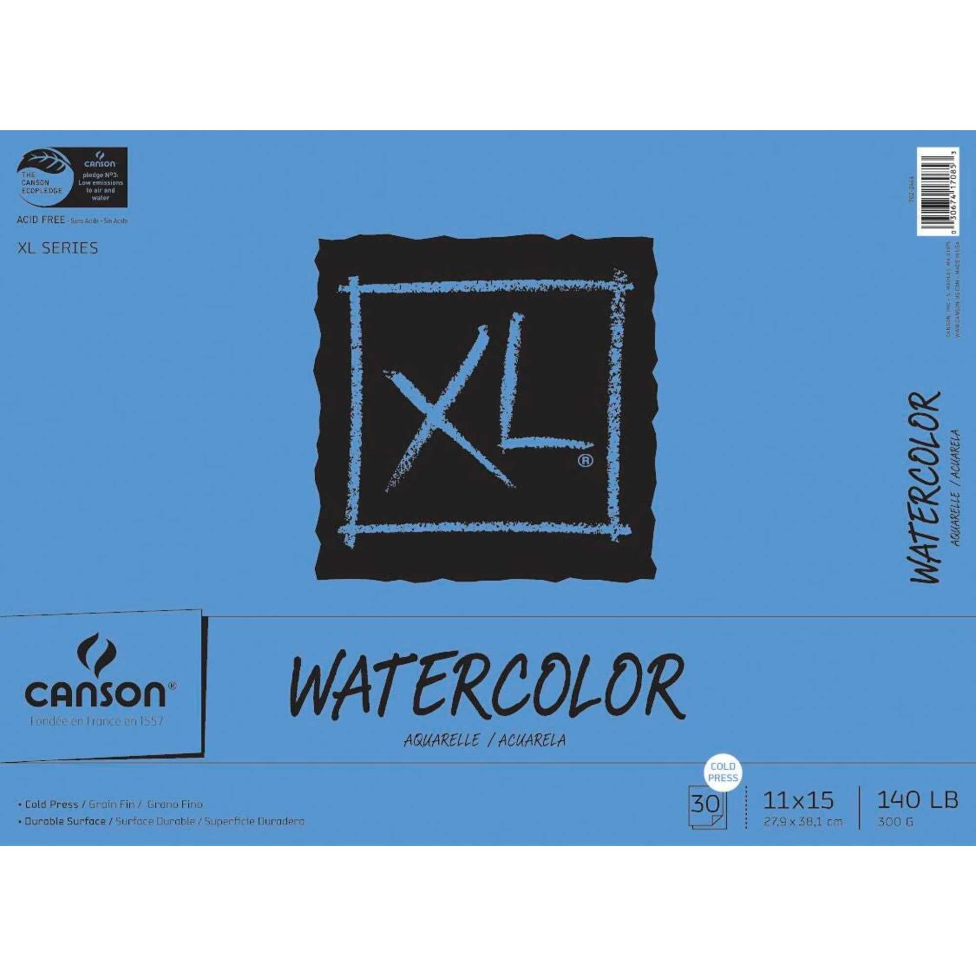 Canson XL Painting Watercolor Pad, 140 lb, 11 x 15 Inches, 30 Sheets