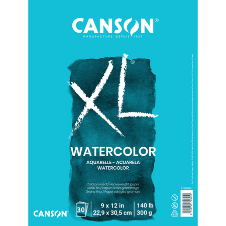 Canson XL Watercolor Sketch Pad, 9" x 12" Painting Paper Fold Over Sketchbook, 30 Sheets