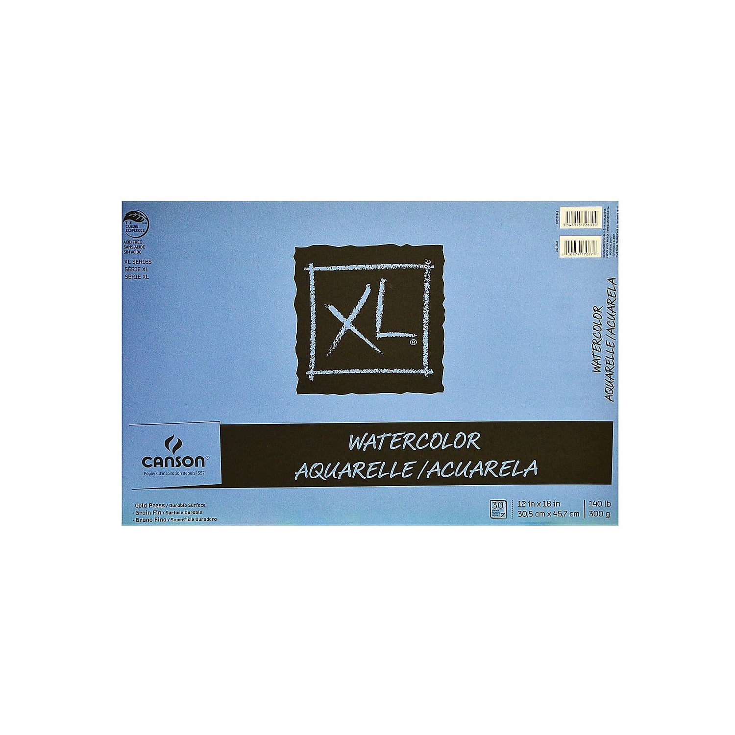 Canson Xl Watercolor Pads 12 In. X 18 In. Pad Of 30 [Pack Of 2] (98775-PK2)
