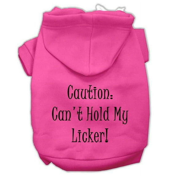 Cant Hold My Licker Screen Print Pet Hoodies, Bright Pink - Extra Small 8