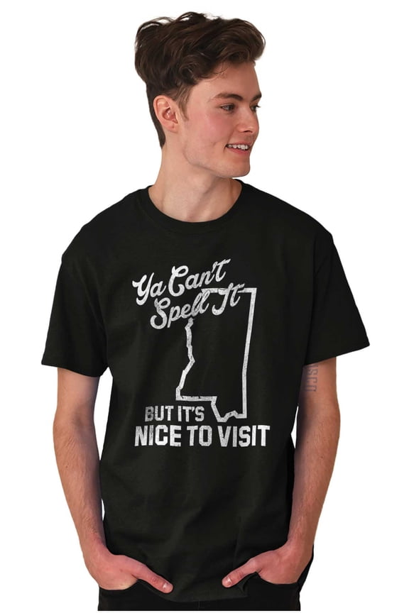 Cant Spell It Nice To Mississippi Men's Graphic T Shirt Tees Brisco Brands L