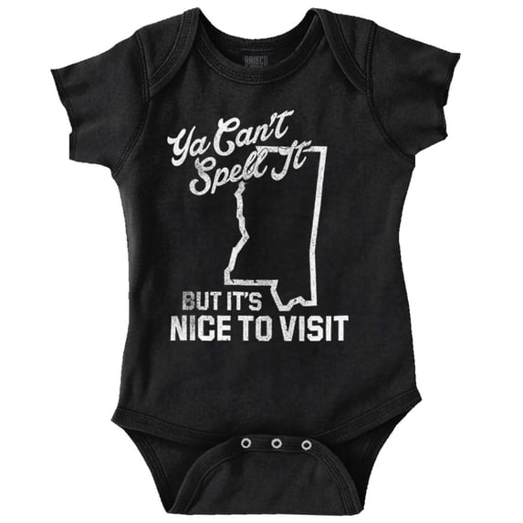Cant Spell It Nice To Mississippi Romper Boys or Girls Infant Baby Brisco Brands 24M