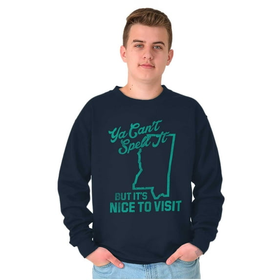 Cant Spell It Nice To Mississippi Sweatshirt for Men or Women Brisco Brands S