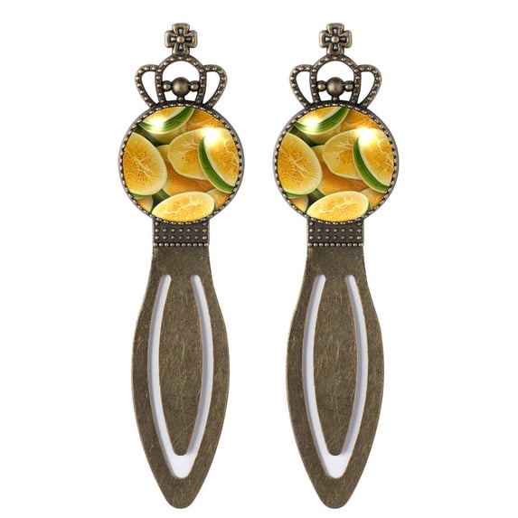 Cantaloupe Elegant Vintage Copper Crown-Shaped Bookmarks Set - Stainless Steel Book Accessories for Book Lovers