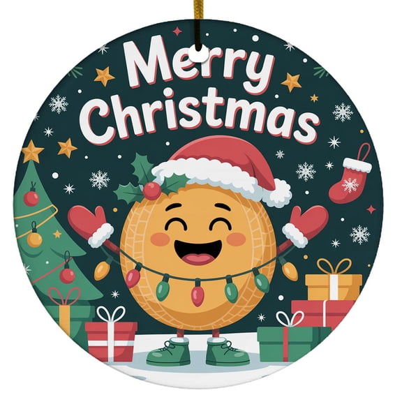 Cantaloupe Fruit Christmas Ornamen, Cantaloupe Merry Christmas Ornament, Fruit Xmas Tree Decor Ornaments 2025, Gift for Fruit Lovers