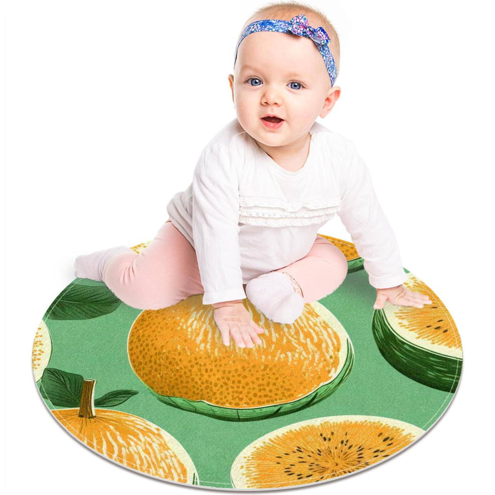 Cantaloupe Fruit Prints Small Area Rugs Bathroom Rugs, NonSlip Throw