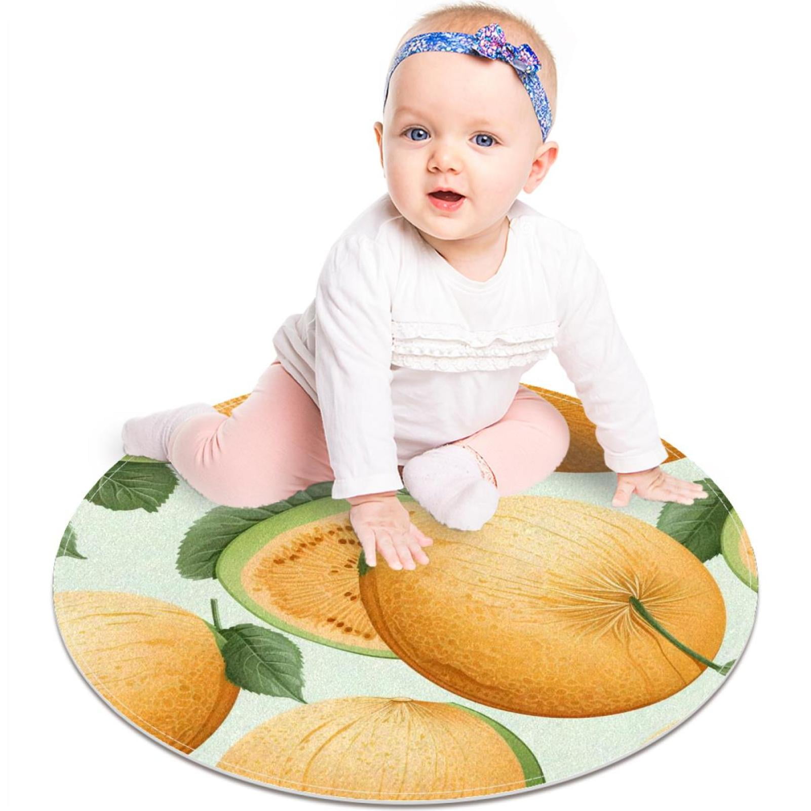 Cantaloupe Fruit Prints Small Area Rugs Bathroom Rugs, NonSlip Throw Rug Floor Carpet Door Mat