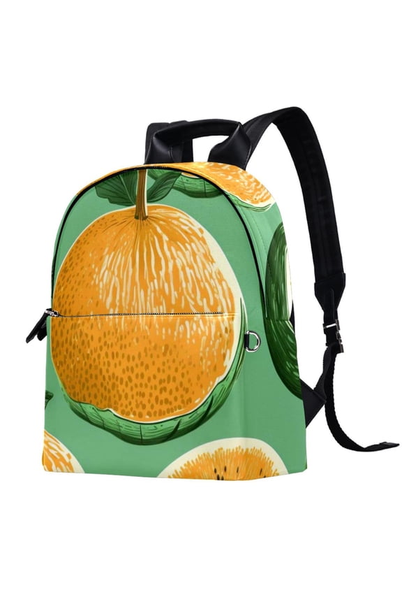 Cantaloupe Stylish Leather Smart Backpack with Adjustable Shoulder Straps | Large Capacity Lightweight Bag for Men Women Teens Work School Camping | Printed Design | Cute Luggage Backpack