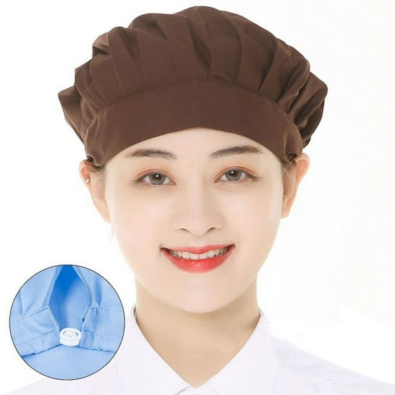 Canteen Catering Food Service Smoke-proof Dust Mesh Work Wear Breathable Cooking Hygienic Cap Hair Nets Work Hat Chef Hat COFFEE COFFEE-ALL CLOTH