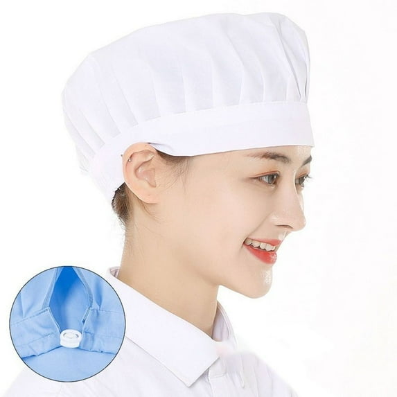Canteen Catering Food Service Smoke-proof Dust Mesh Work Wear Breathable Cooking Hygienic Cap Hair Nets Work Hat Chef Hat WHITE WHITE-ALL CLOTH
