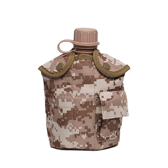 Canteen Water Bottle, Aluminium Water Canteen Reinforced Nylon Cover Belt Holster, Portable Water Bottles