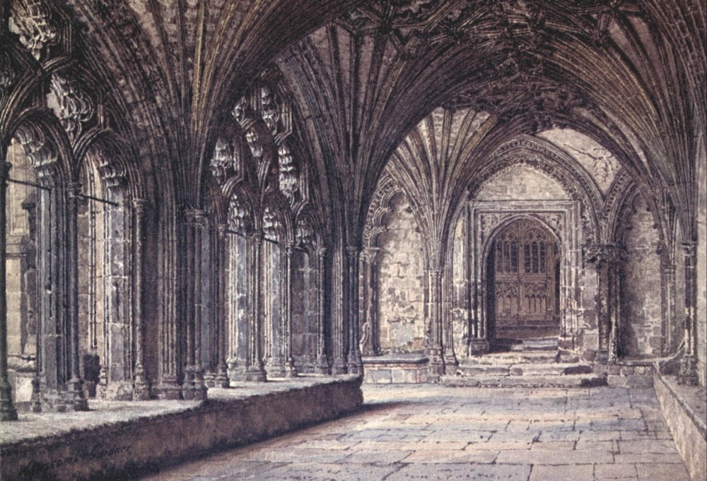 Canterbury 1907 Doorway into Martydom Cathedral Canvas Art - William B Gardner (18 x 24)