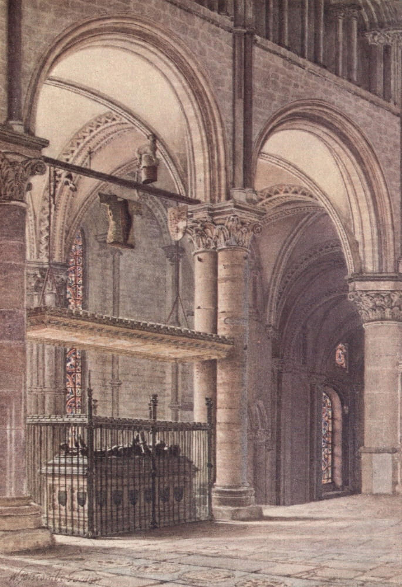Canterbury 1907 Edward Black Princes tomb Cathedral Canvas Art - William B Gardner (18 x 24)