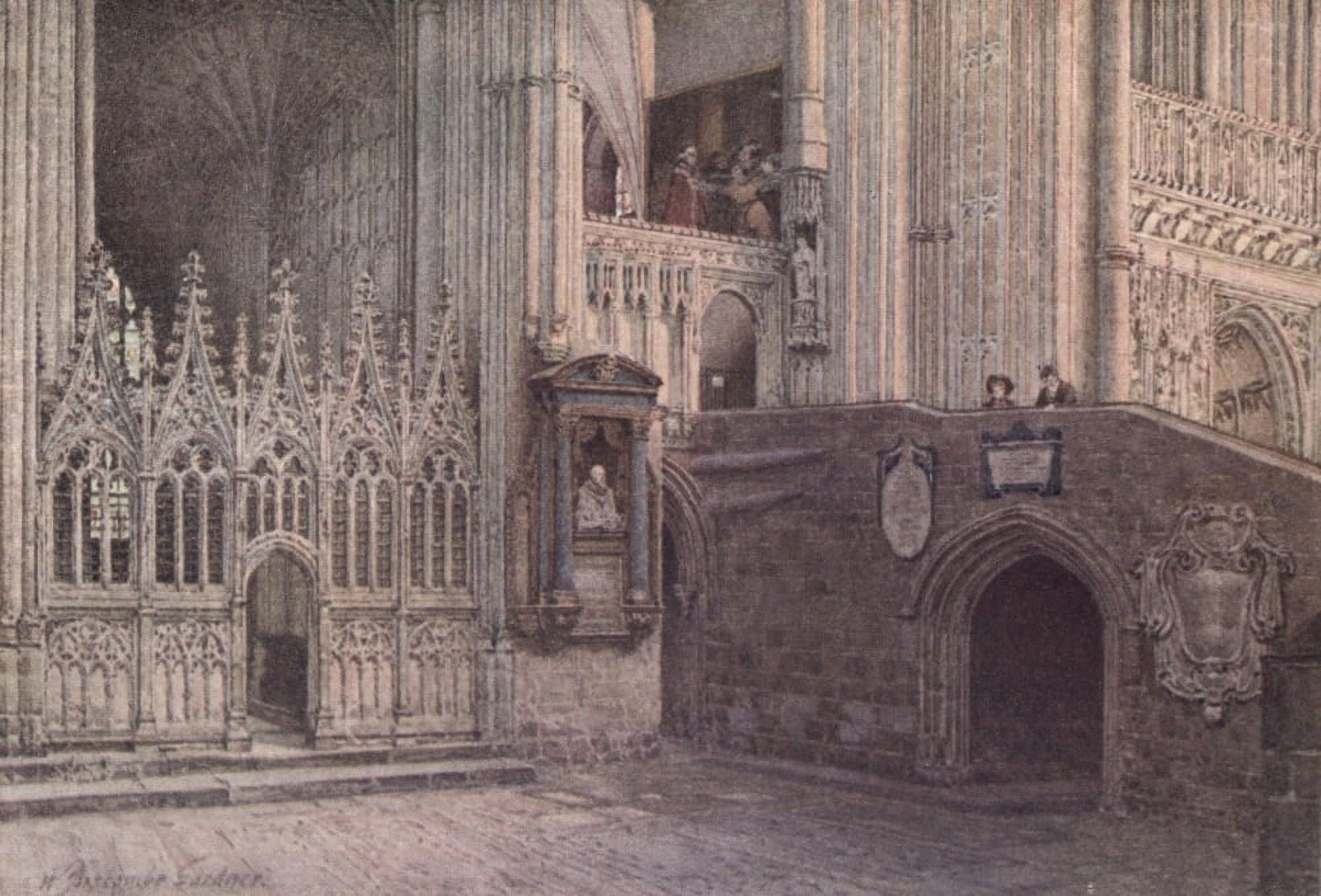 Canterbury 1907 Martyrdom Canterbury Cathedral Canvas Art - William B Gardner (24 x 36)