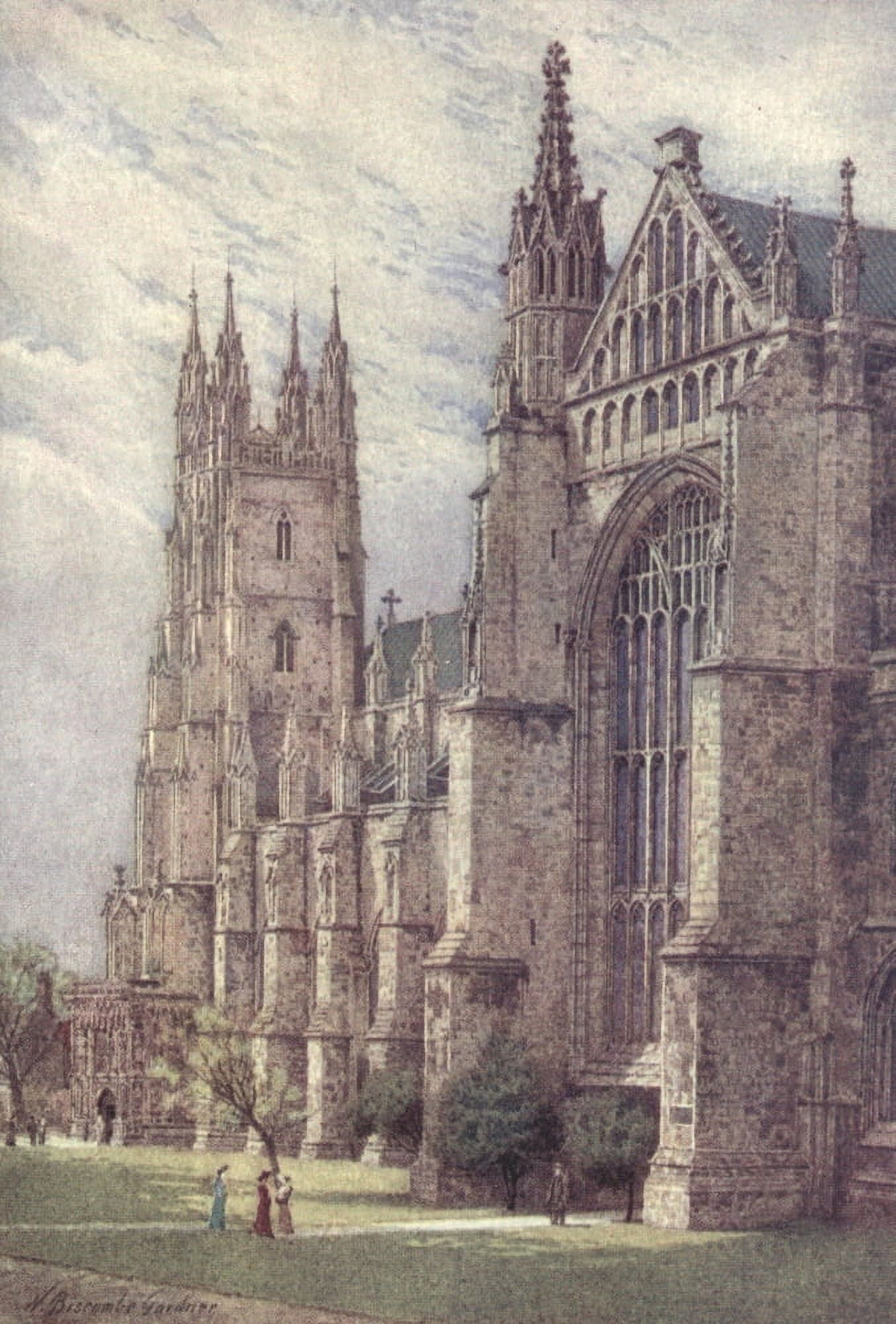 Canterbury 1907 SW transept & St Georges Twr Cathedral Canvas Art - William B Gardner (24 x 36)