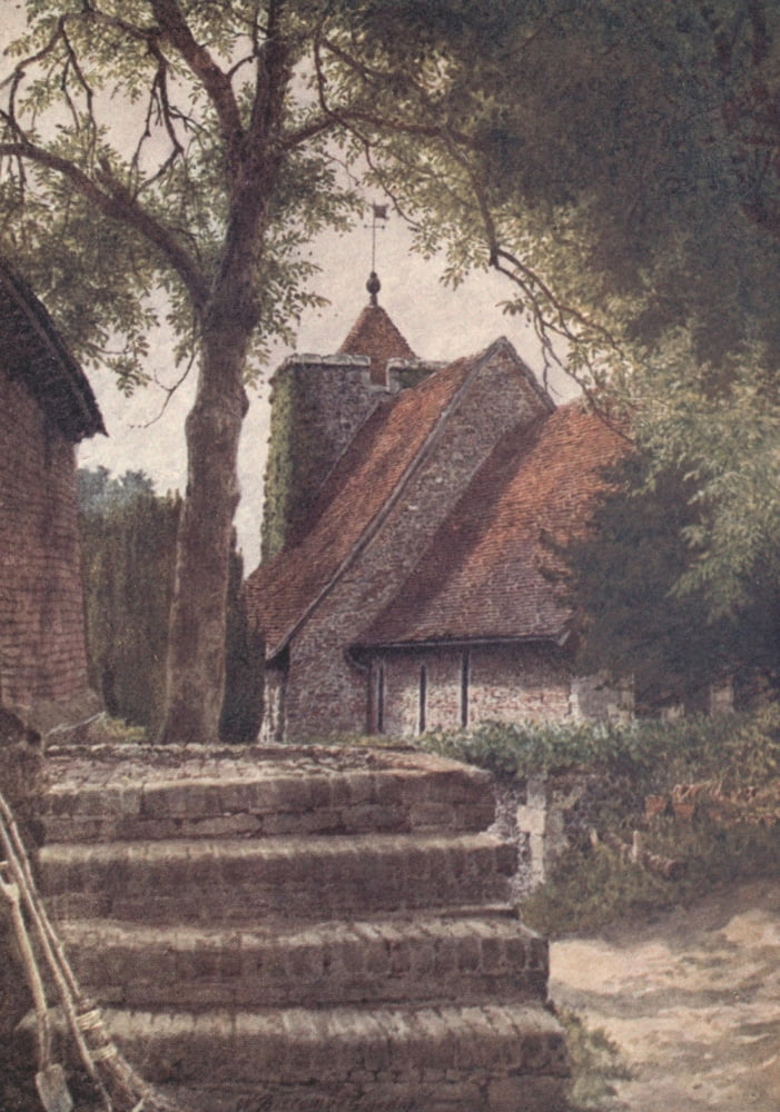 Canterbury 1907 St Martins Church Canvas Art - William B Gardner (18 x 24)