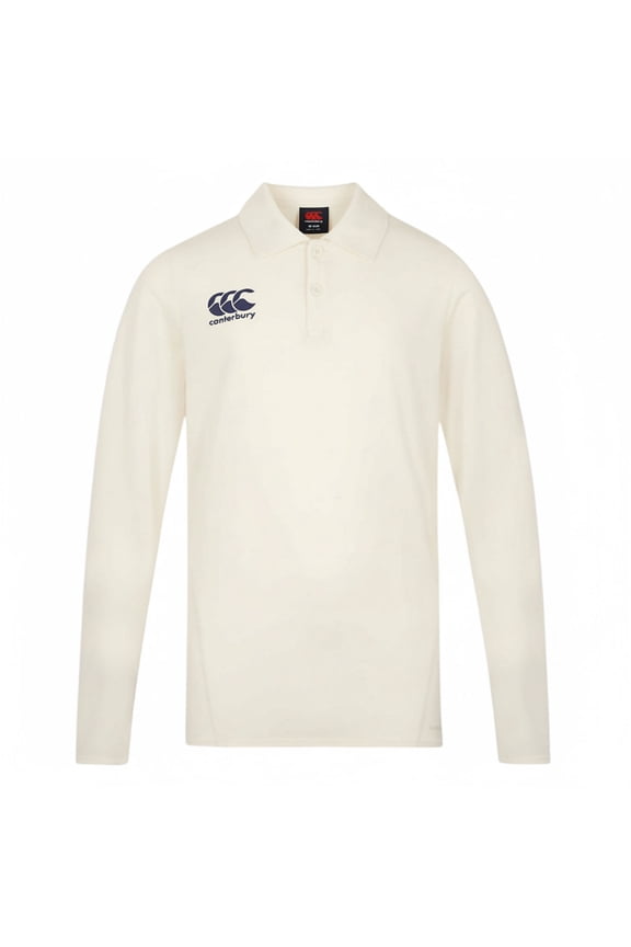 Mens Regular Long-Sleeved Cricket Polo Shirt