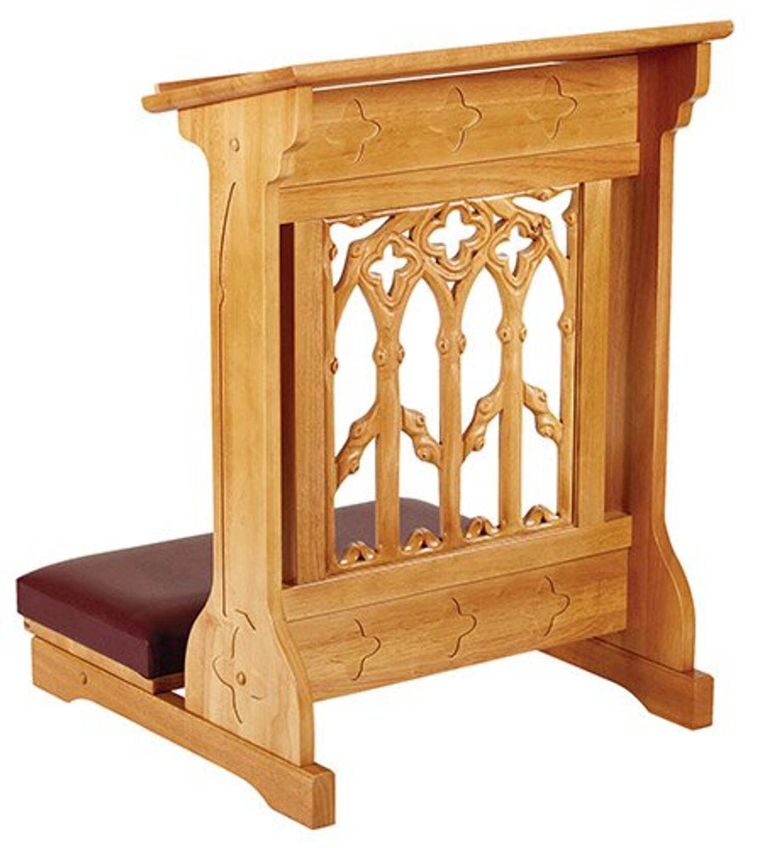 Canterbury Padded Kneeler, Oak Finish