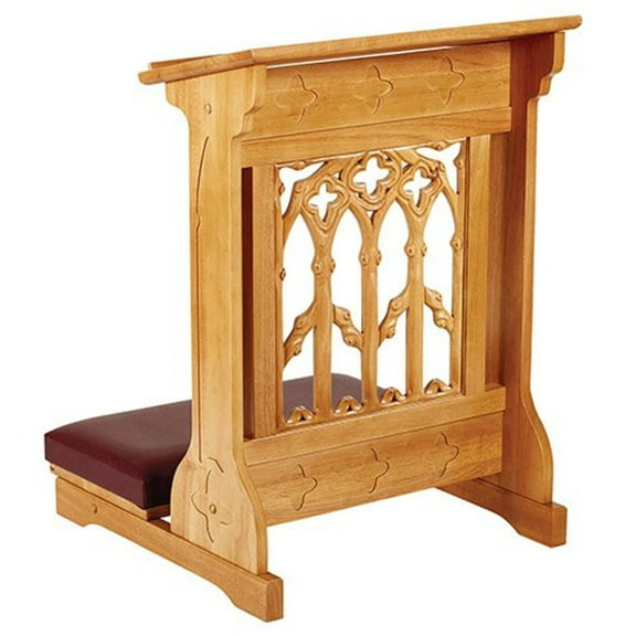 Canterbury Padded Kneeler, Oak Finish