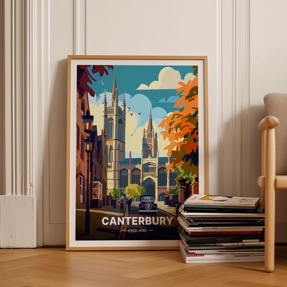 Canterbury Travel Poster Style Cathedral Print C201380