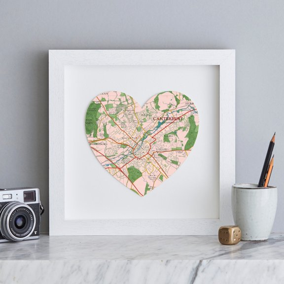 Canterbury map heart print