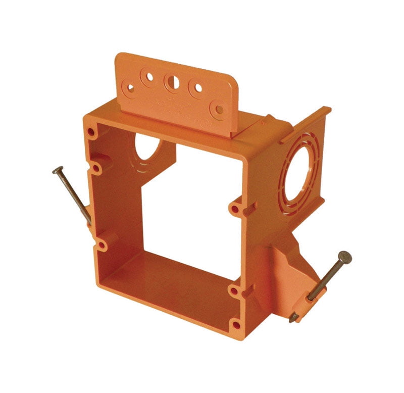 Cantex  3-1/4 in. H Square  2 Gang  Junction Box  Orange  PVC