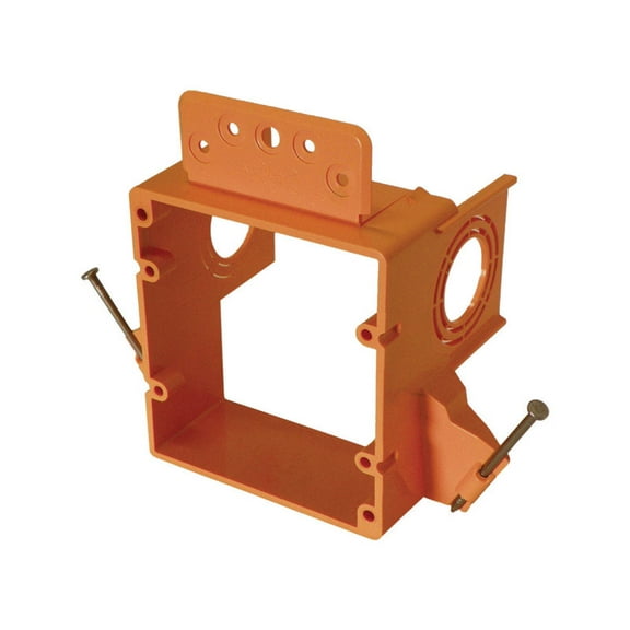 Cantex 3-1/4 in. H Square 2 Gang Junction Box Orange PVC