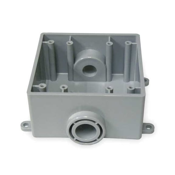 Cantex Weatherproof Box,2Gang,2Inlets,PVC 5133370