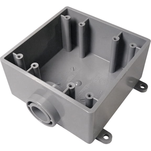 Cantex Weatherproof Box,2Gang,3/4 in Hub,PVC 5133381