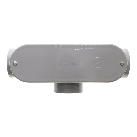 Cantex 5133568 Non-Metallic PVC Type-T Conduit Body Fitting, 2-Inch, (5-Pack)