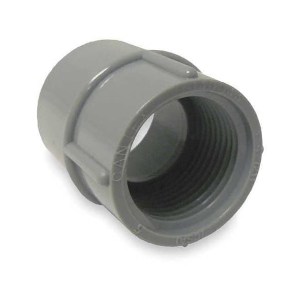 Cantex Conduit Fitting Adapter, 1-1/2 in, Threaded, PVC, Polished 5140047