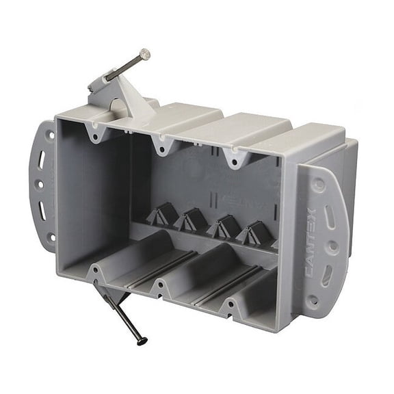 Cantex Electrical Box,3 Gang,74 cu in,PVC EZ74TNR