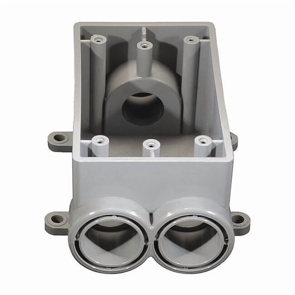 Cantex Weatherproof Box,1Gang,3 Inlet,PVC 5133546