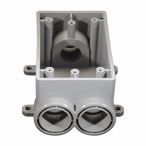 Cantex Weatherproof Box,1Gang,3 Inlet,PVC 5133546