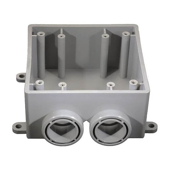 Cantex Weatherproof Box,2Gang,PVC,36.3 cu. in 5133392