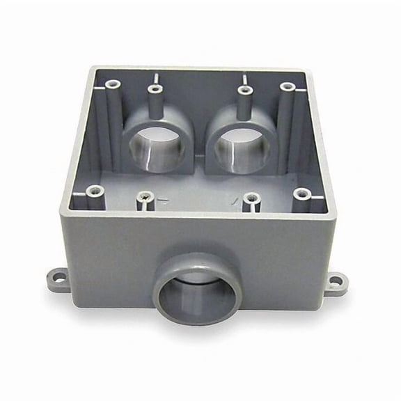 Weatherproof Electrical Box, 35.3 cu in, FSCC Box Type, 2 Gangs, PVC, Rectangular Shape