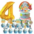 thumbnail image 1 of Canticos 4th Party Supplies Decoration Cake Topper Cupcake Big Number Balloon Set Birthday Decor Kit, 1 of 5