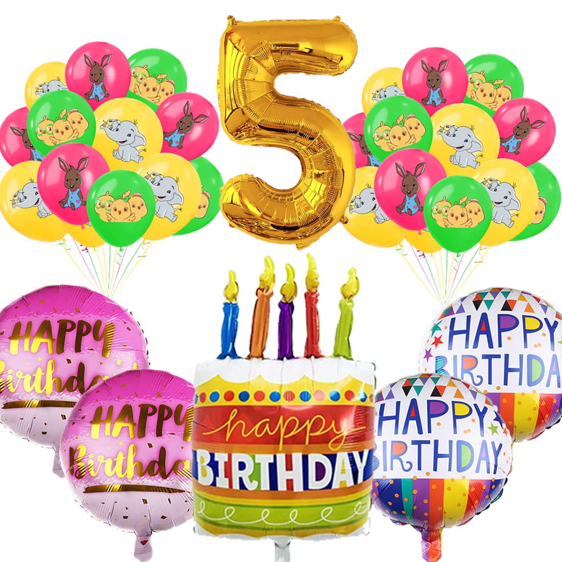 Canticos Balloons Party Supplies 5th Big Number Decorations Decor Kit ...