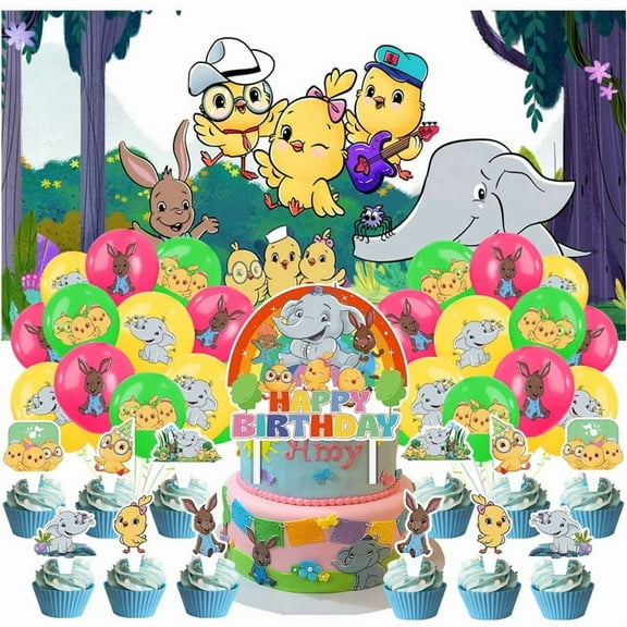 Canticos Party Decorations Set Kit Latex Balloons Birthday Decor Cake Topper Fans Banner Backdrop