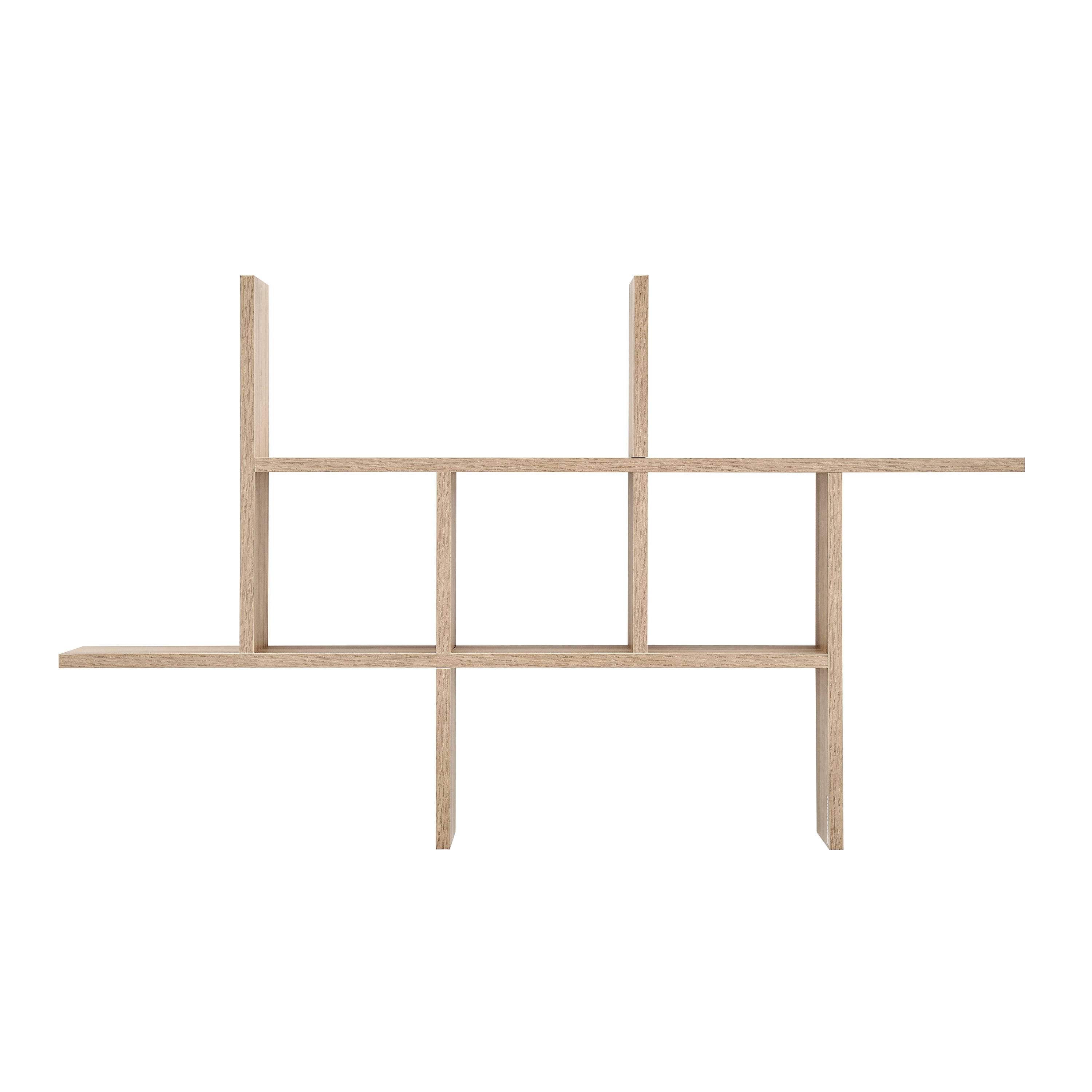 Chestnut Wood Floating Cantilever Cubby Wall Shelf