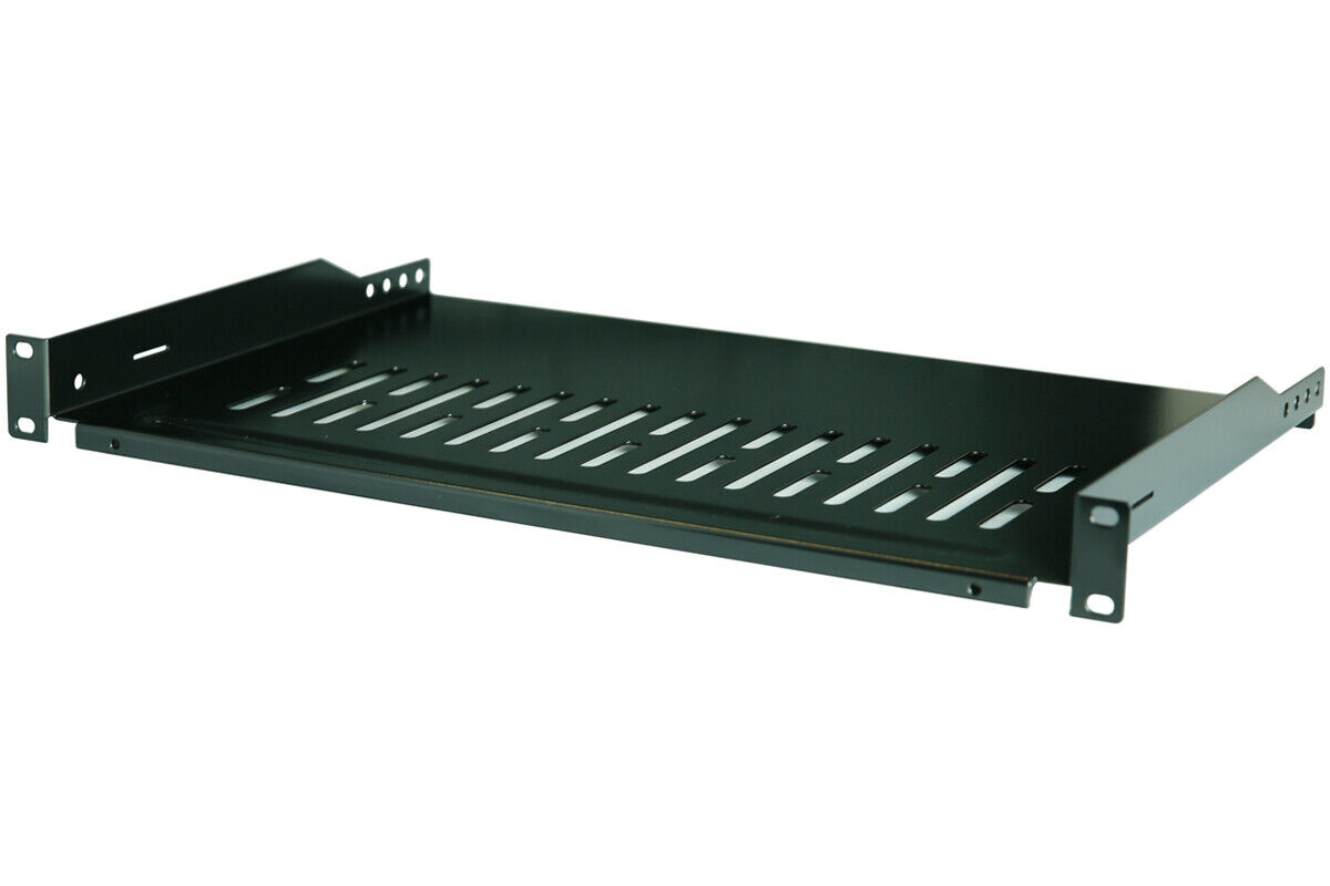 Cantilever Server Shelf Vented Black Shelves Rack Mount 19" 1U 12