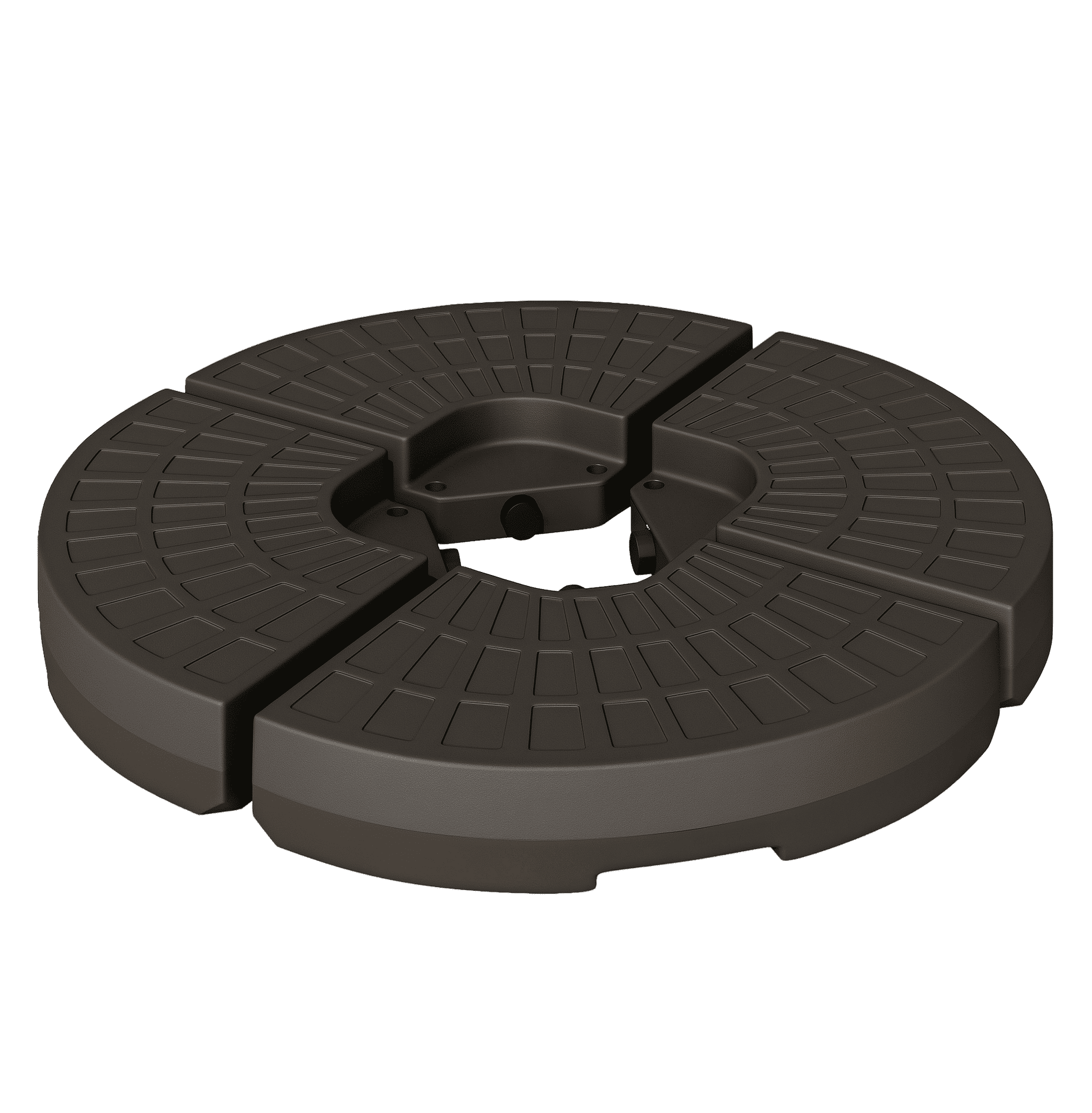 Cantilever Umbrella Base, 220lbs Patio Offset Umbrella Stand Weights with Handles, HDPE Weather-Resistant Fan Shaped Base for Backyard, Deck, Poolside - Coffee Brown