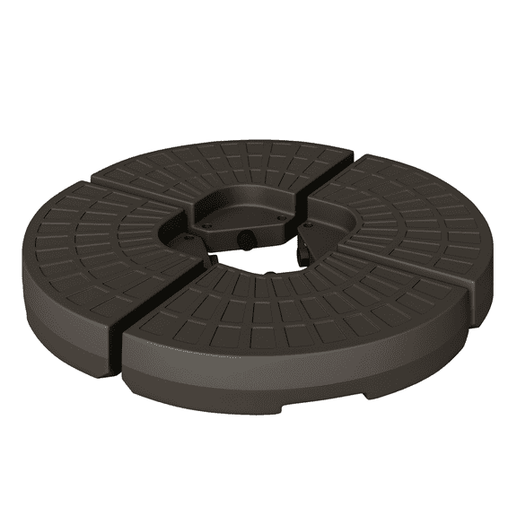 Cantilever Umbrella Base, 220lbs Patio Offset Umbrella Stand Weights with Handles, Weather-Resistant HDPE Coffee Brown, Universal Cross-Base Fit for Backyard, Patio, Poolside