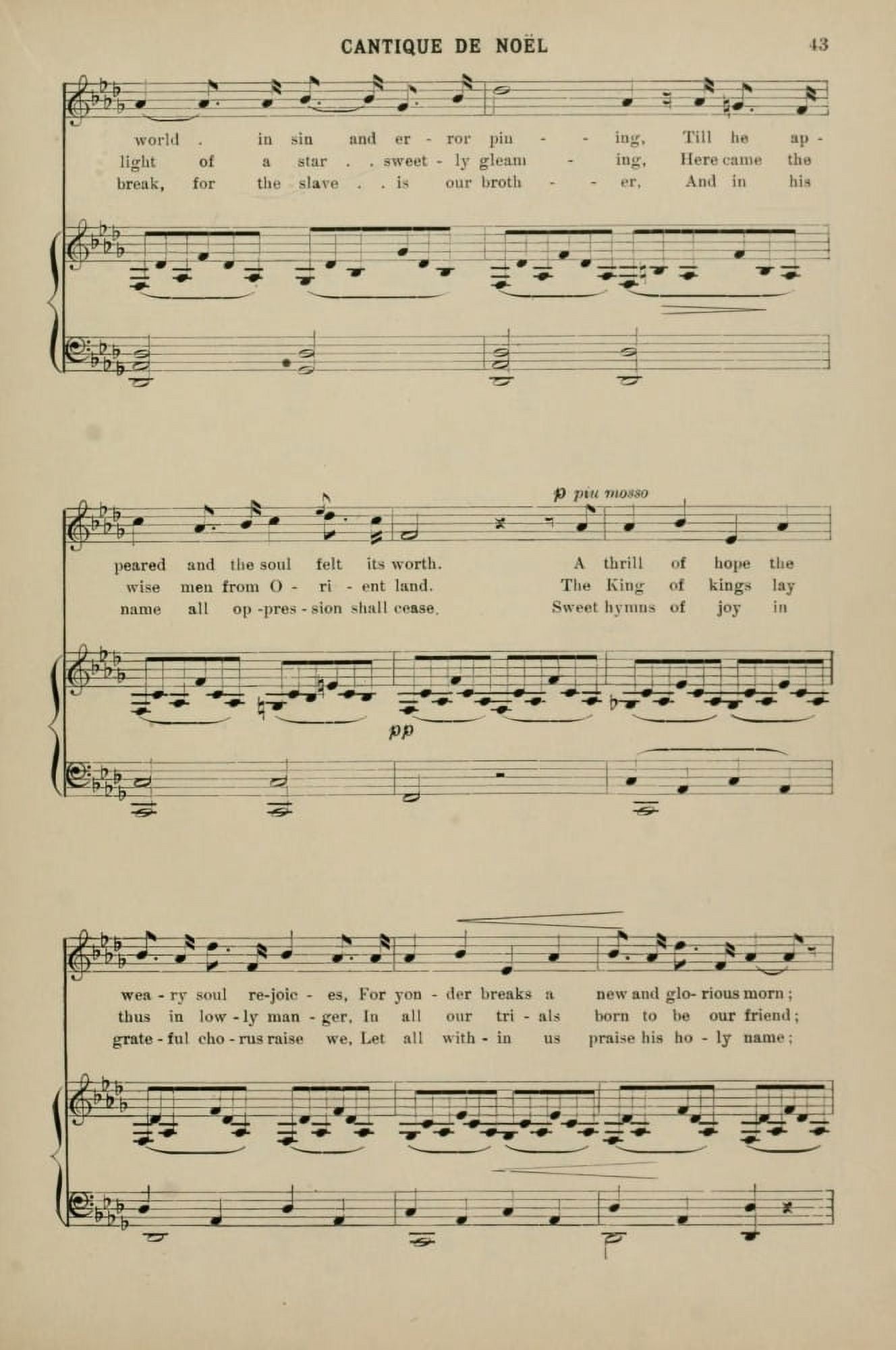 Cantique de No��?l 2 Adolphe Adam Christmas Carols & Hymns 1910 Canvas Art - (24 x 36)