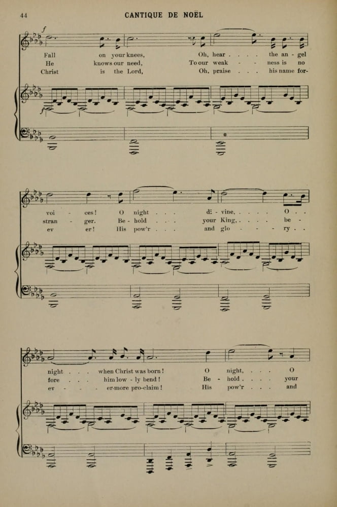 Cantique de No��?l 3 Adolphe Adam Christmas Carols & Hymns 1910 Canvas Art - (24 x 36)