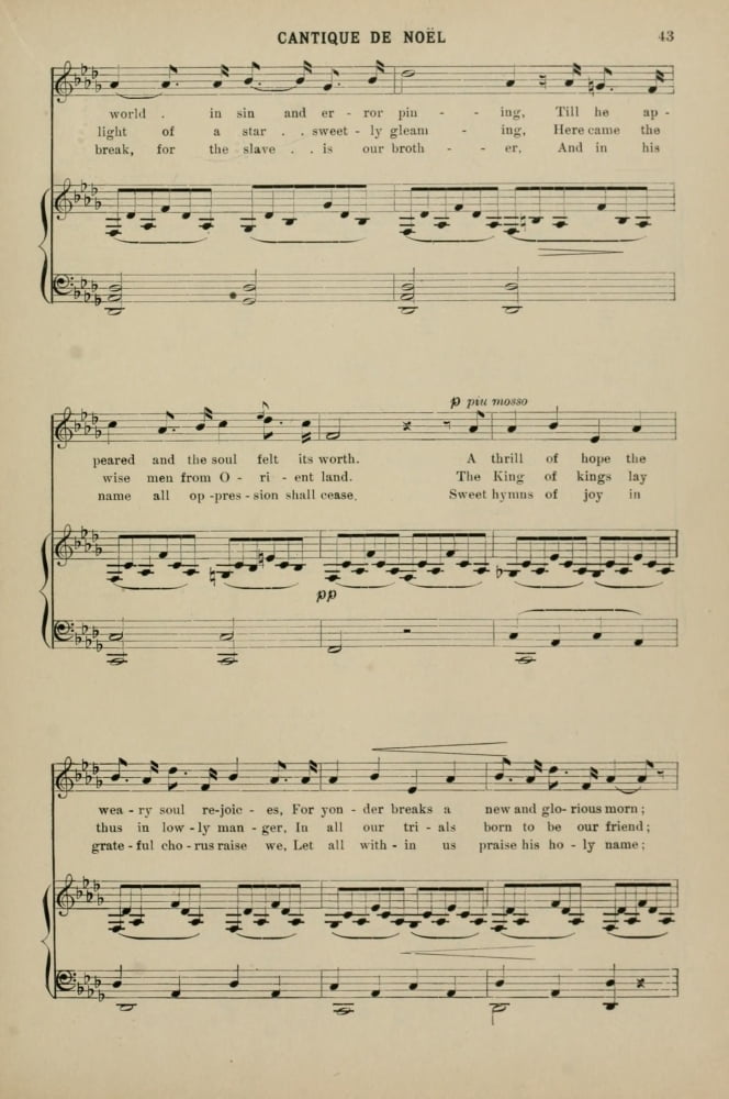 Cantique de Nol 2 Adolphe Adam Christmas Carols & Hymns 1910 Canvas Art - (18 x 24)